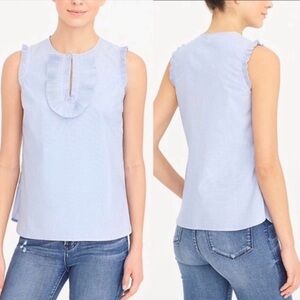 J.Crew Margot Ruffle Pleated Sleeveless Top